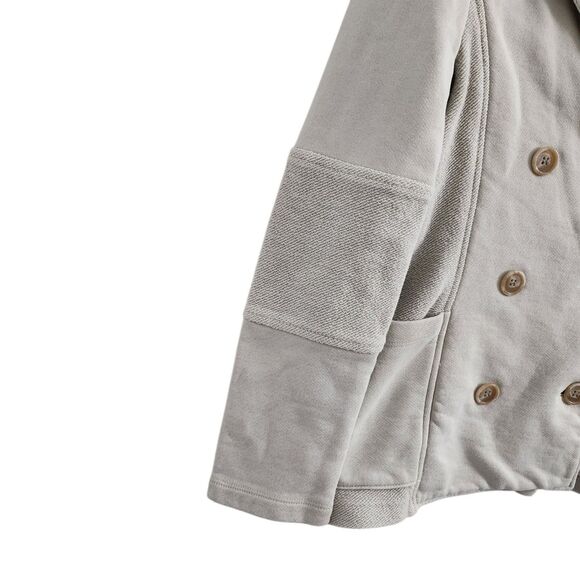 James Perse Jacket Womens 2 Medium Gray Double Breasted Knit Blazer Pockets Coat - Picture 5 of 11